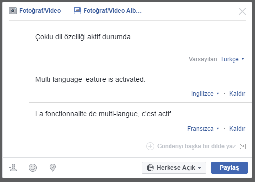 Facebook ‘da Çoklu Dilde Paylaşım Nasıl Yapılır ?